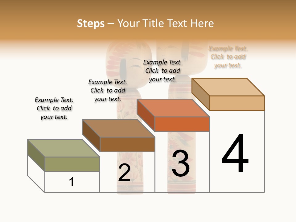 Japanese Kokeshi Dolls Photograph Facing Each Other On White Background PowerPoint Template