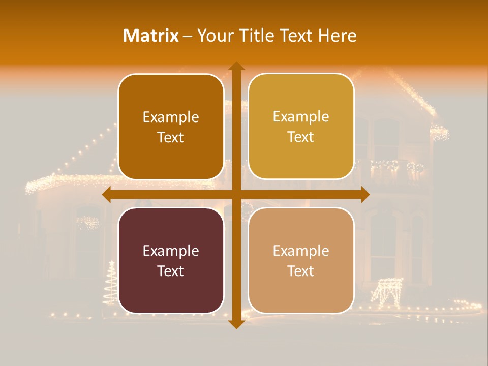 House Decorated And Lighted For Christmas At Night PowerPoint Template