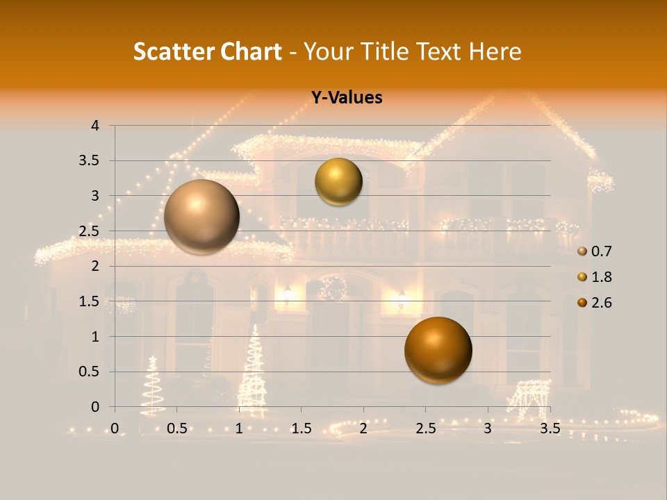 House Decorated And Lighted For Christmas At Night PowerPoint Template