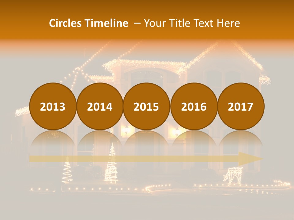 House Decorated And Lighted For Christmas At Night PowerPoint Template