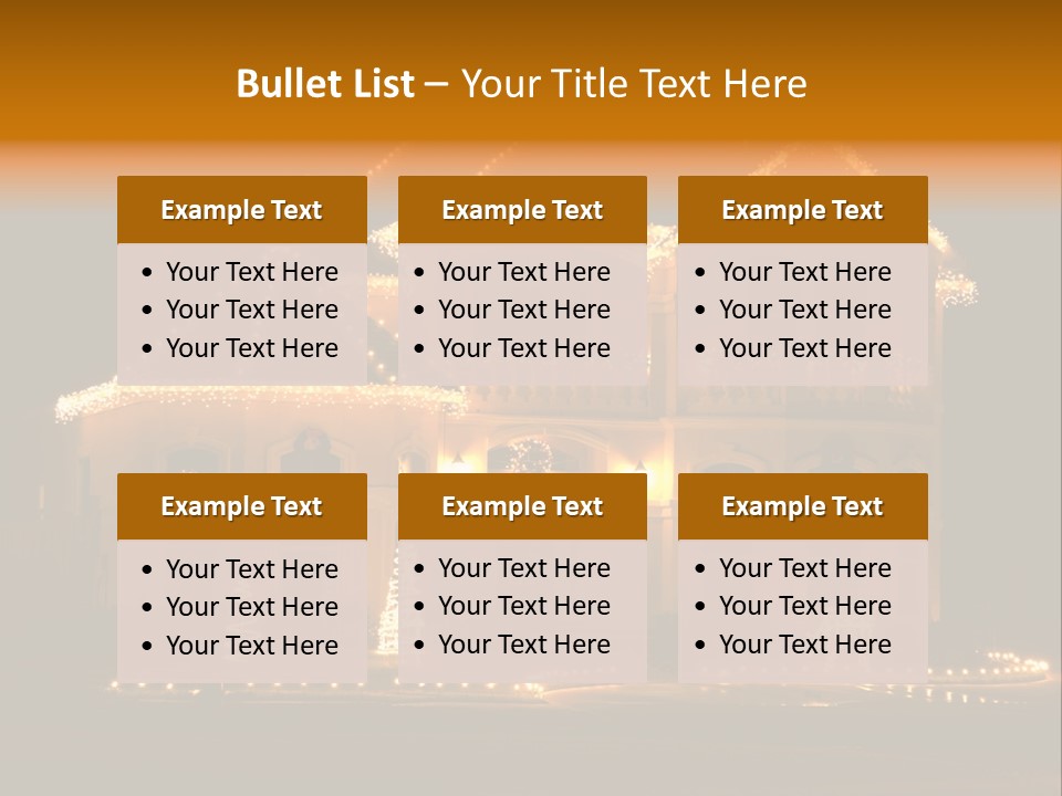 House Decorated And Lighted For Christmas At Night PowerPoint Template