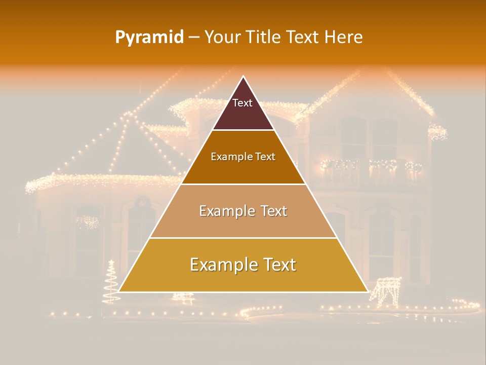 House Decorated And Lighted For Christmas At Night PowerPoint Template