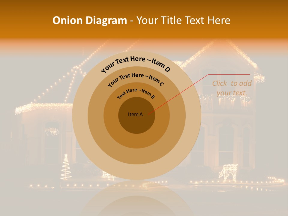 House Decorated And Lighted For Christmas At Night PowerPoint Template