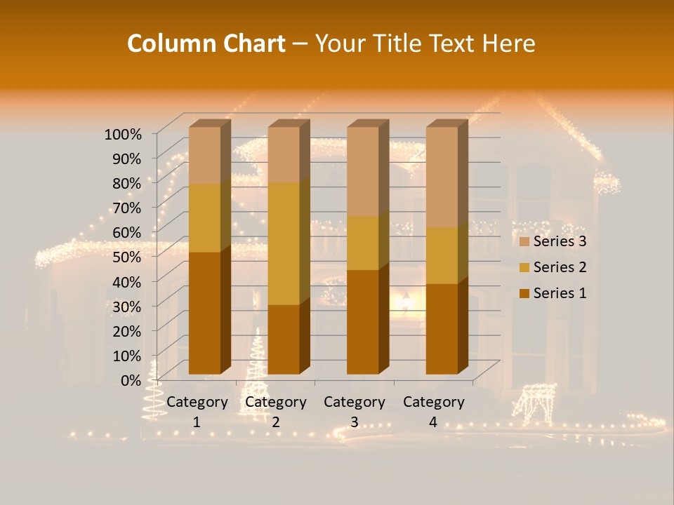 House Decorated And Lighted For Christmas At Night PowerPoint Template