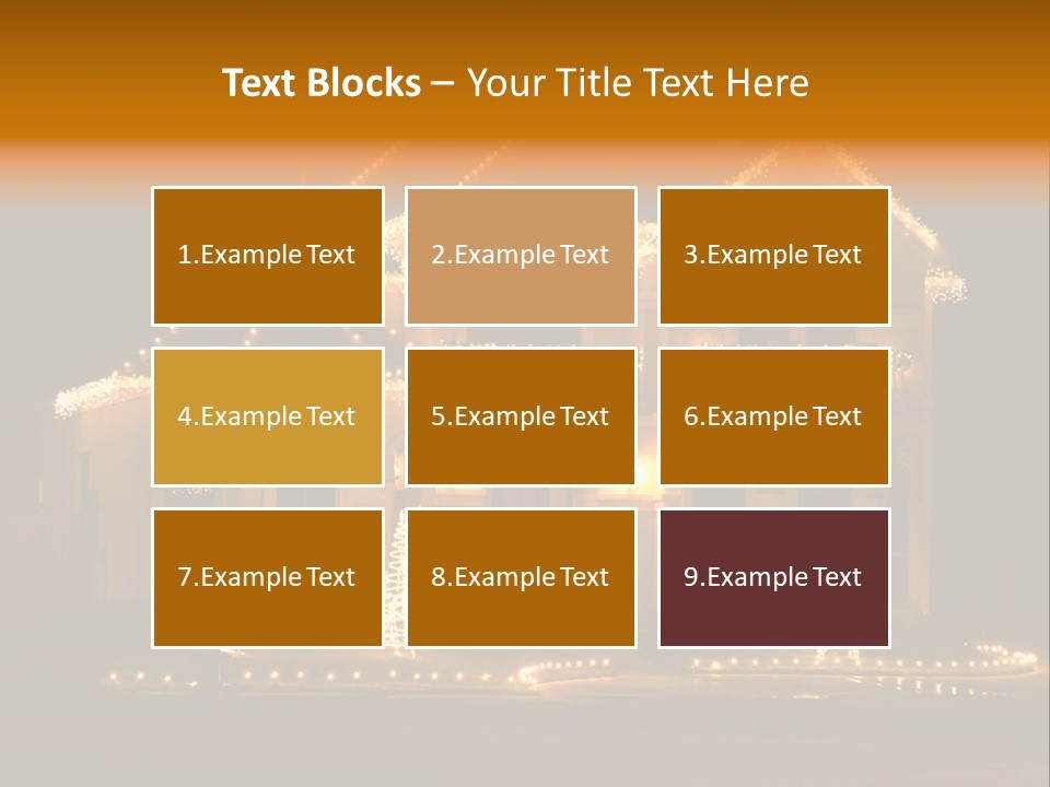 House Decorated And Lighted For Christmas At Night PowerPoint Template
