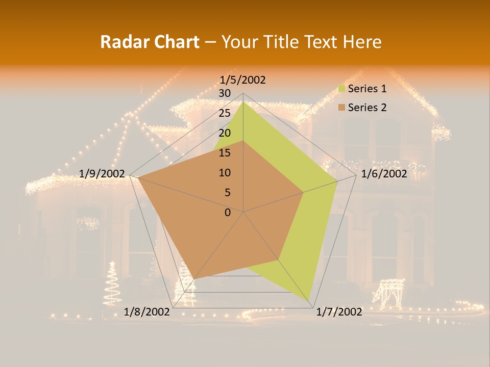 House Decorated And Lighted For Christmas At Night PowerPoint Template