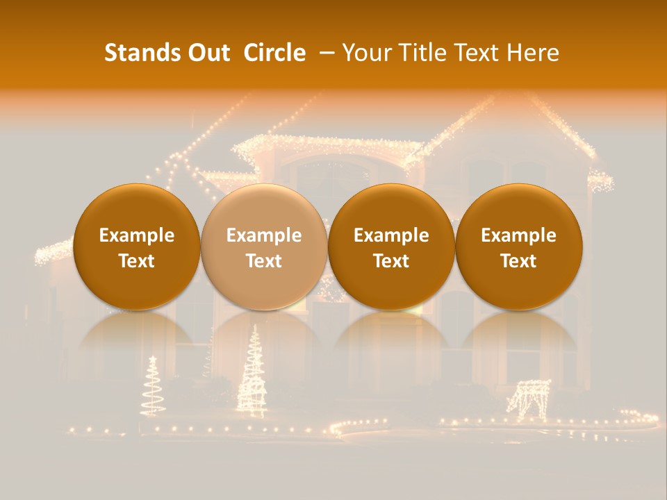 House Decorated And Lighted For Christmas At Night PowerPoint Template