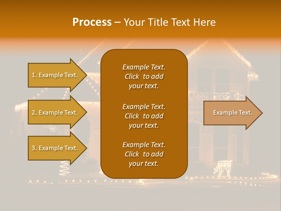 House Decorated And Lighted For Christmas At Night PowerPoint Template