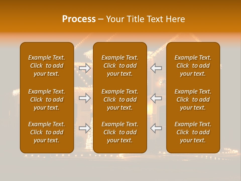 House Decorated And Lighted For Christmas At Night PowerPoint Template