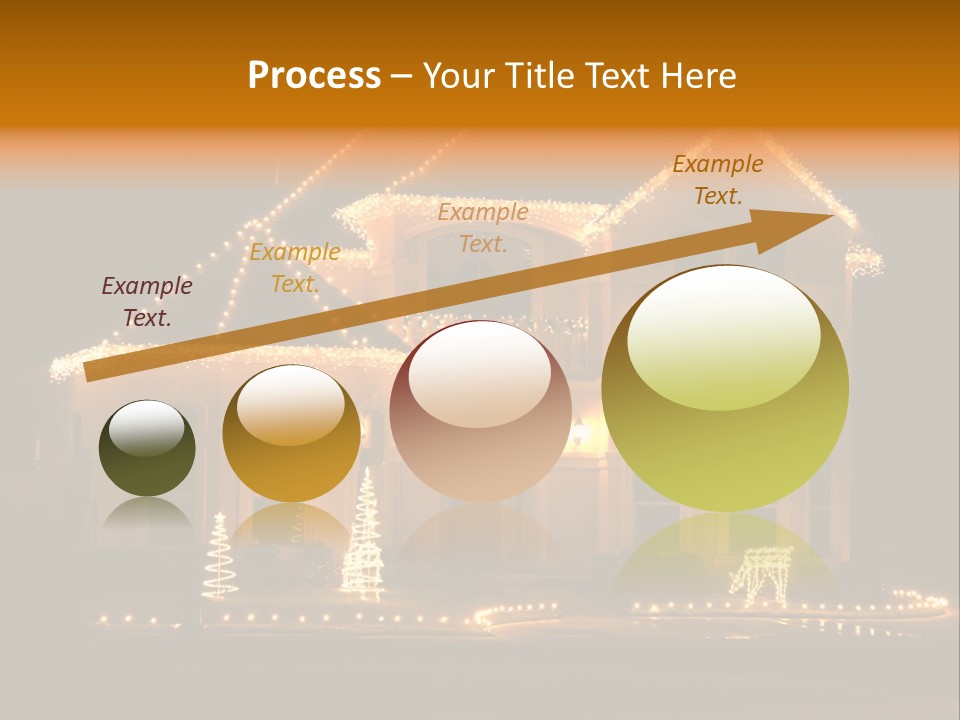 House Decorated And Lighted For Christmas At Night PowerPoint Template