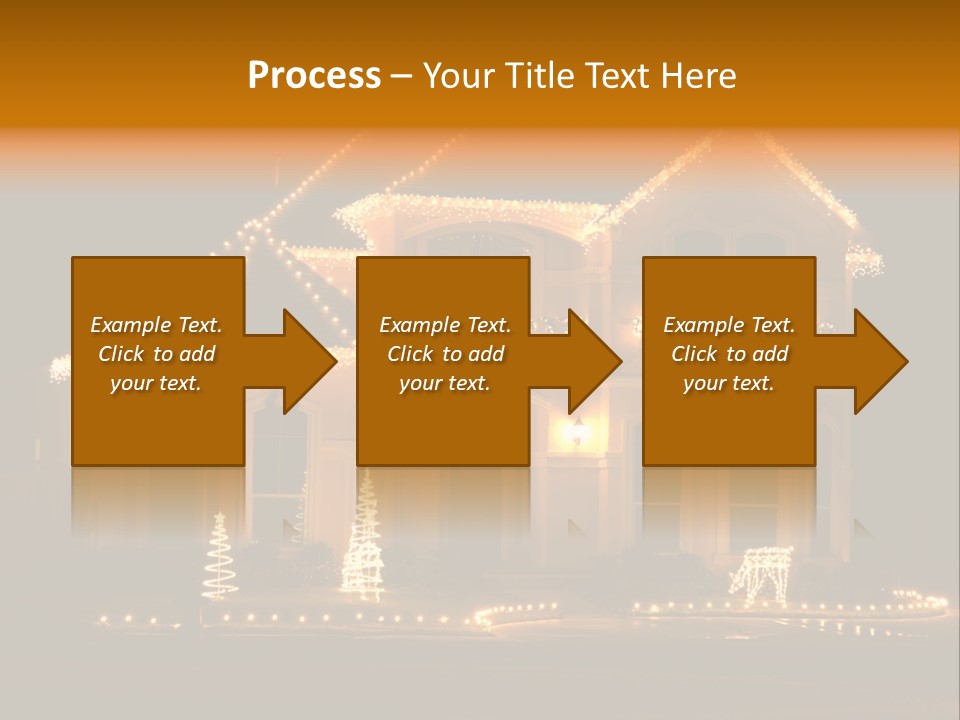 House Decorated And Lighted For Christmas At Night PowerPoint Template