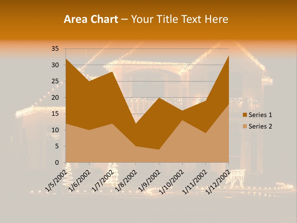 House Decorated And Lighted For Christmas At Night PowerPoint Template