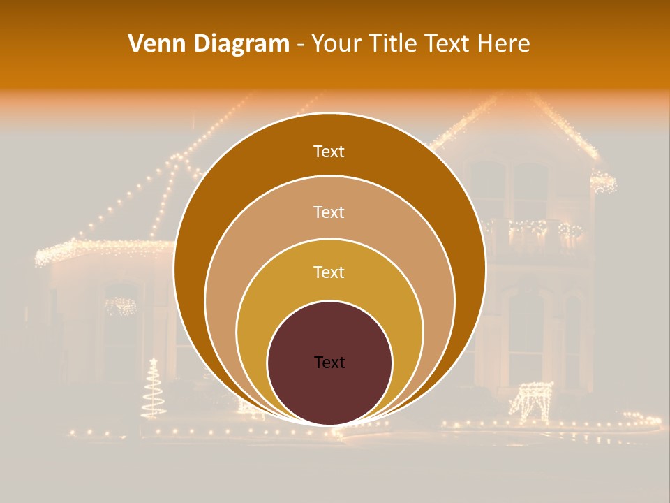 House Decorated And Lighted For Christmas At Night PowerPoint Template