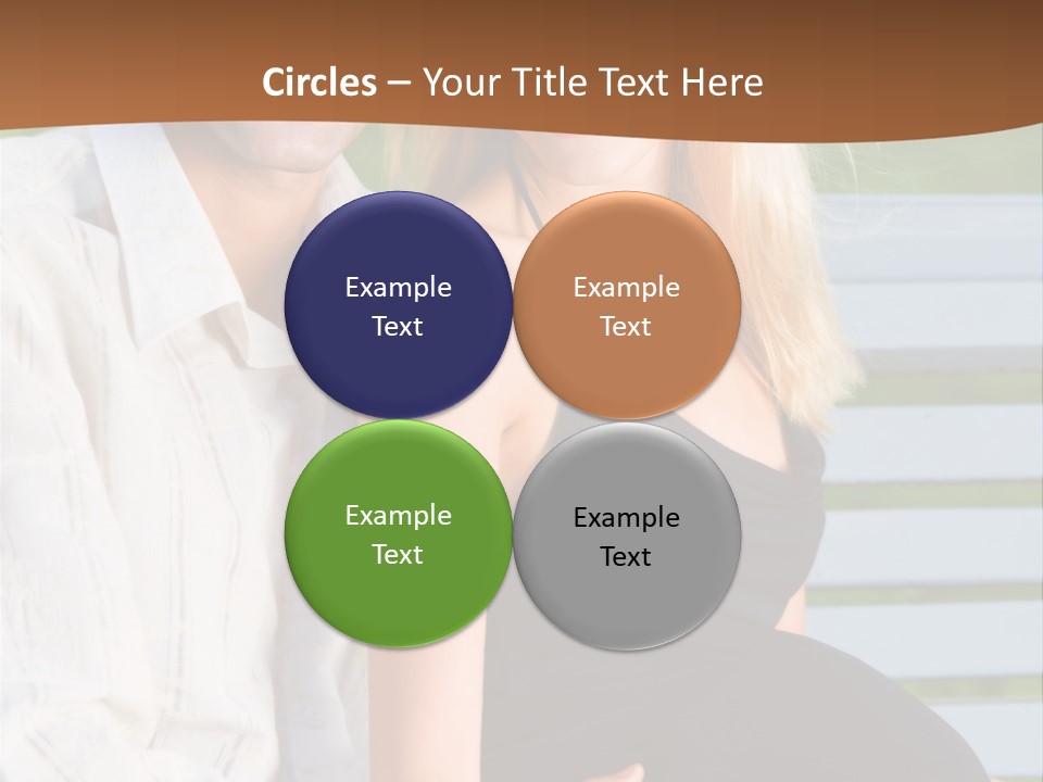 Happy Beautiful Pregnant Woman And Her Husband, Outdoors PowerPoint Template