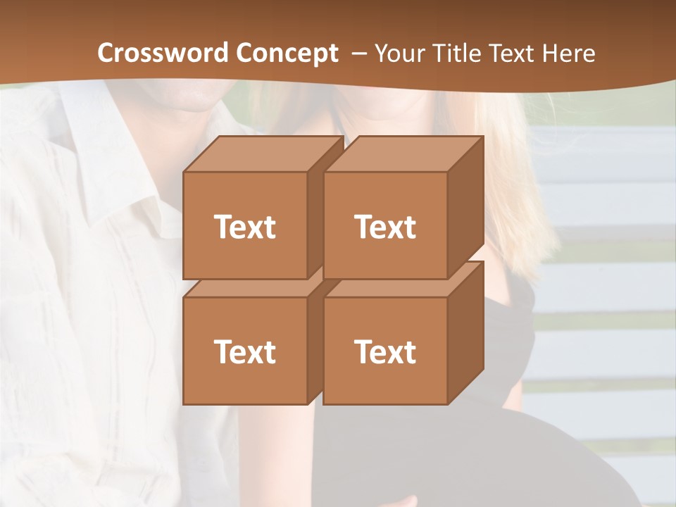 Happy Beautiful Pregnant Woman And Her Husband, Outdoors PowerPoint Template