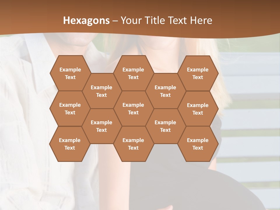 Happy Beautiful Pregnant Woman And Her Husband, Outdoors PowerPoint Template