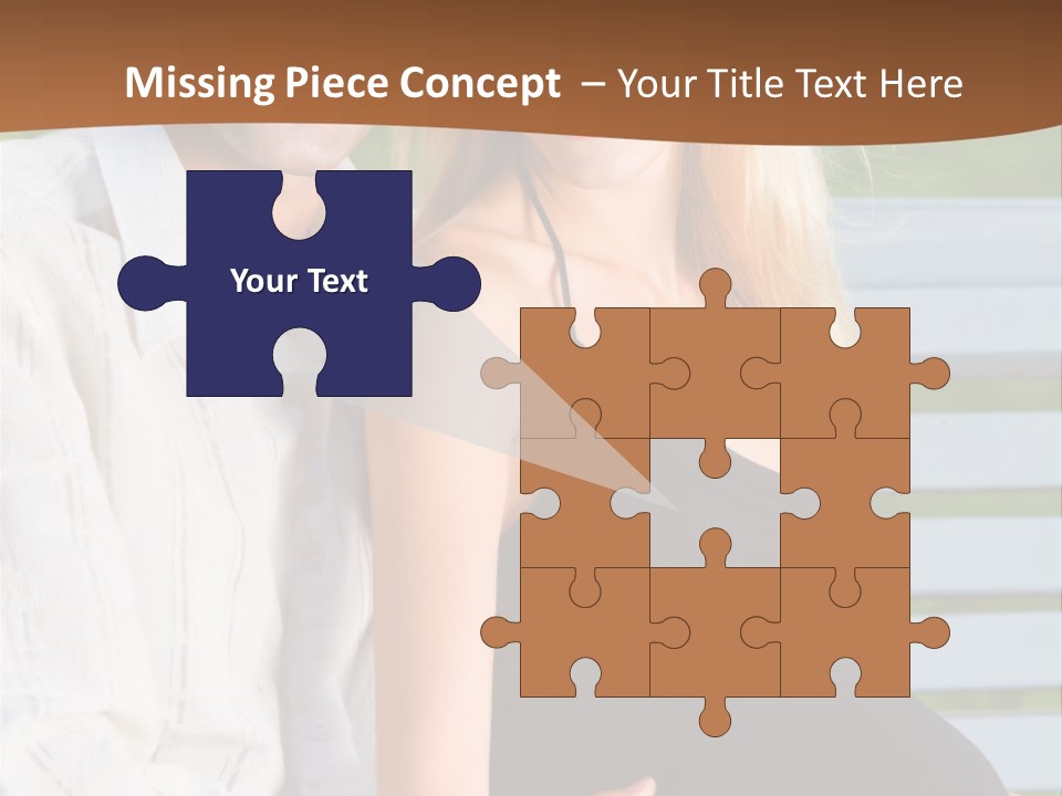 Happy Beautiful Pregnant Woman And Her Husband, Outdoors PowerPoint Template