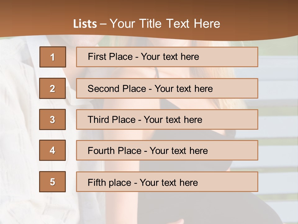 Happy Beautiful Pregnant Woman And Her Husband, Outdoors PowerPoint Template