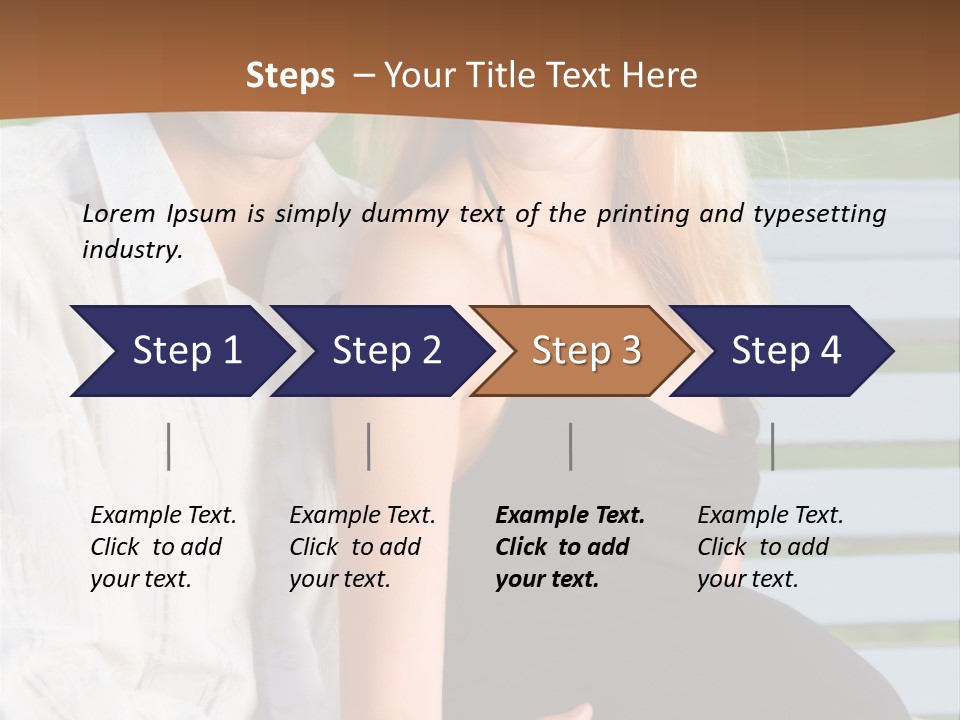 Happy Beautiful Pregnant Woman And Her Husband, Outdoors PowerPoint Template