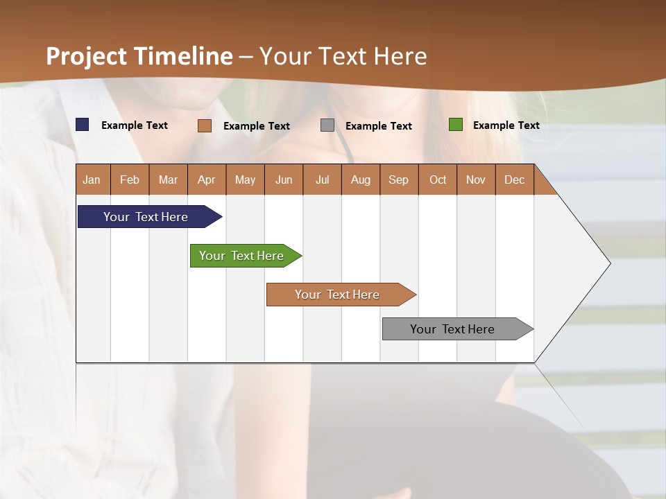 Happy Beautiful Pregnant Woman And Her Husband, Outdoors PowerPoint Template