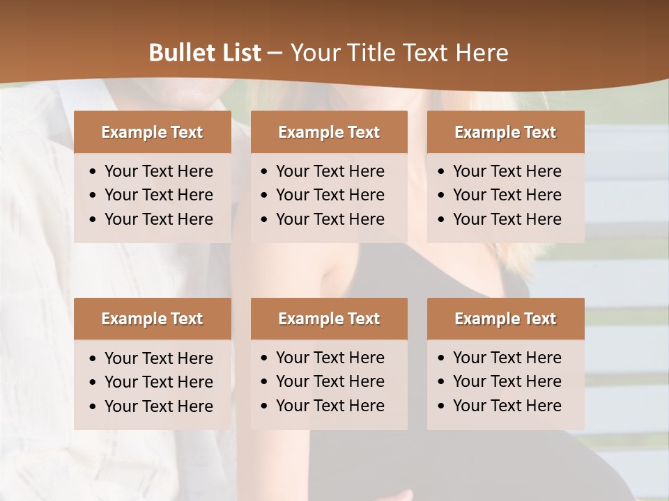 Happy Beautiful Pregnant Woman And Her Husband, Outdoors PowerPoint Template