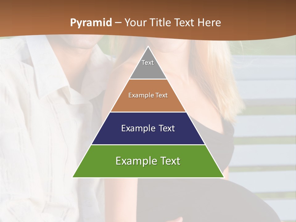 Happy Beautiful Pregnant Woman And Her Husband, Outdoors PowerPoint Template