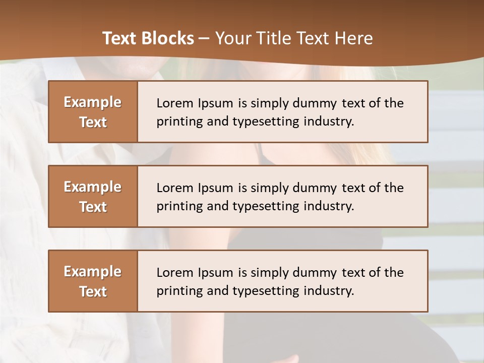 Happy Beautiful Pregnant Woman And Her Husband, Outdoors PowerPoint Template