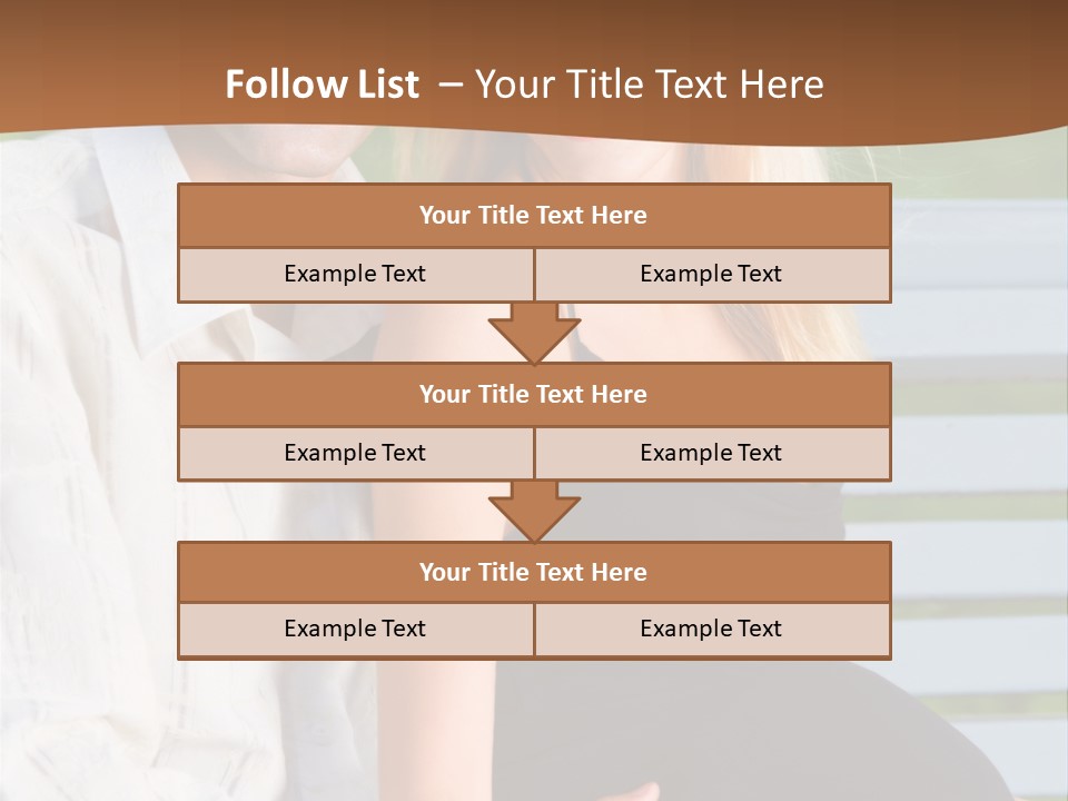 Happy Beautiful Pregnant Woman And Her Husband, Outdoors PowerPoint Template