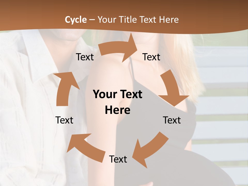 Happy Beautiful Pregnant Woman And Her Husband, Outdoors PowerPoint Template