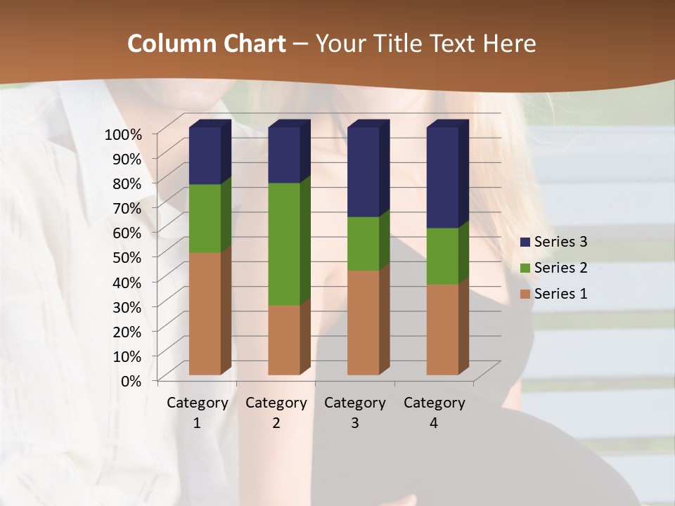 Happy Beautiful Pregnant Woman And Her Husband, Outdoors PowerPoint Template
