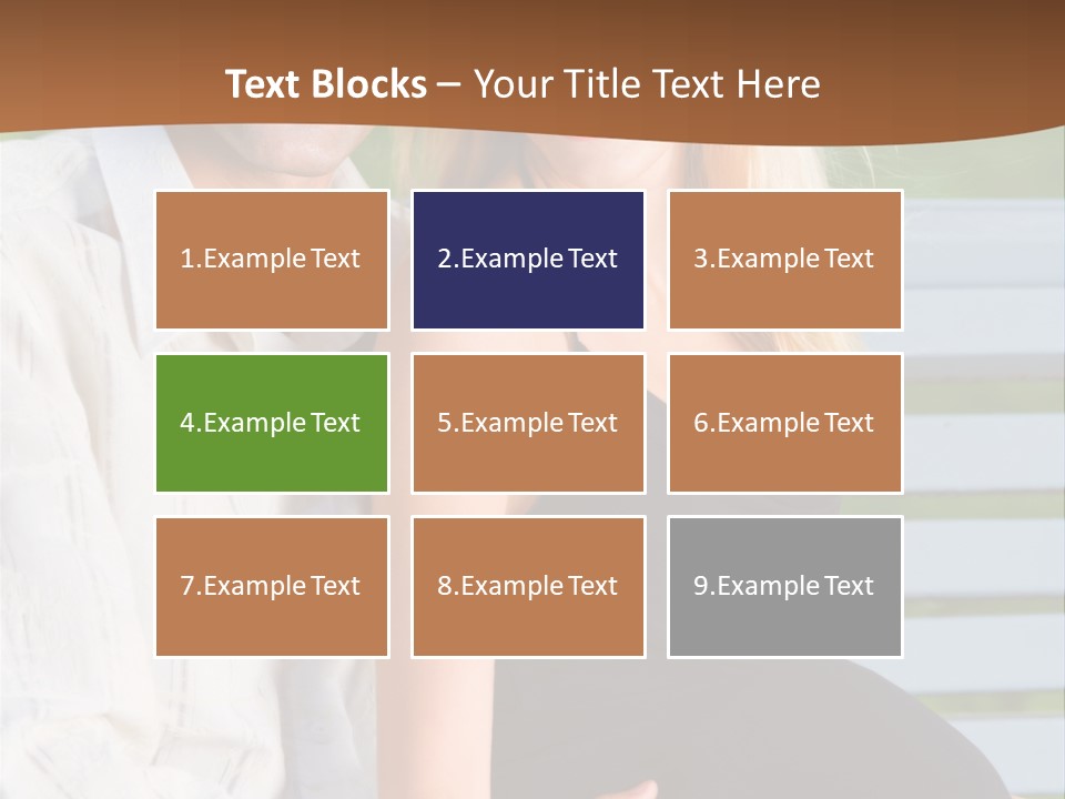 Happy Beautiful Pregnant Woman And Her Husband, Outdoors PowerPoint Template