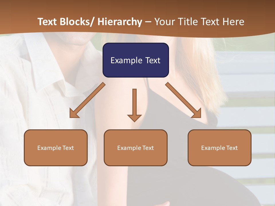 Happy Beautiful Pregnant Woman And Her Husband, Outdoors PowerPoint Template