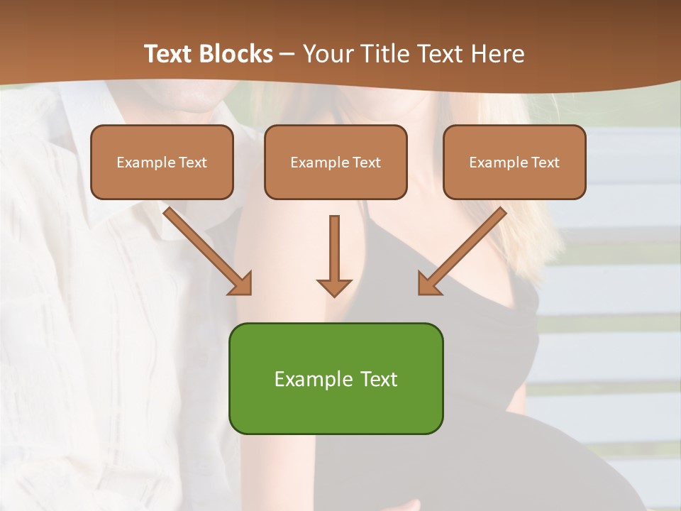 Happy Beautiful Pregnant Woman And Her Husband, Outdoors PowerPoint Template