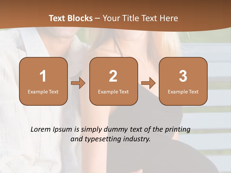 Happy Beautiful Pregnant Woman And Her Husband, Outdoors PowerPoint Template