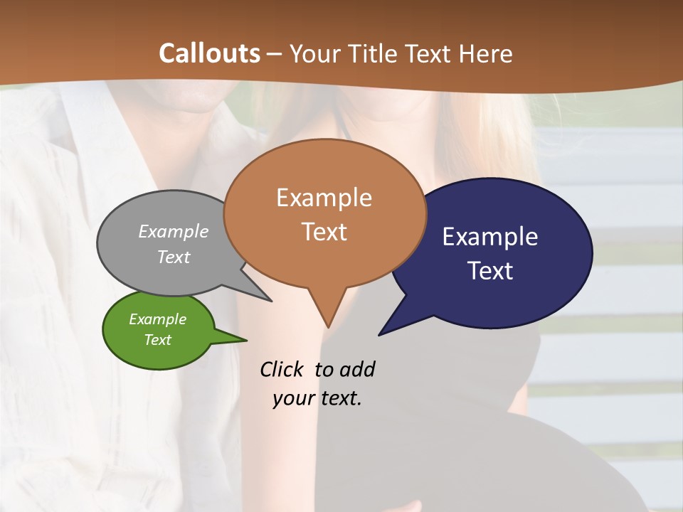 Happy Beautiful Pregnant Woman And Her Husband, Outdoors PowerPoint Template