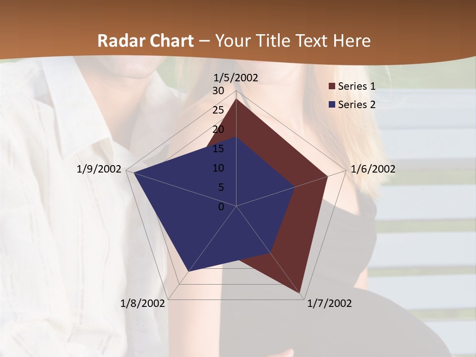 Happy Beautiful Pregnant Woman And Her Husband, Outdoors PowerPoint Template