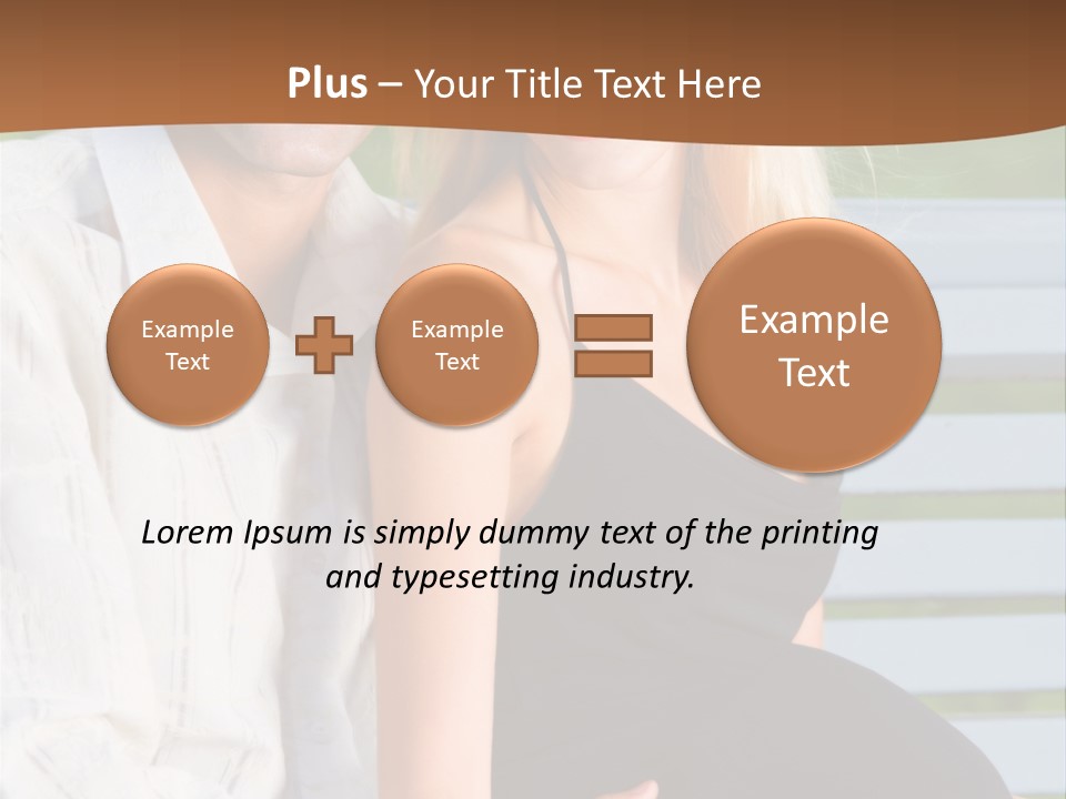 Happy Beautiful Pregnant Woman And Her Husband, Outdoors PowerPoint Template