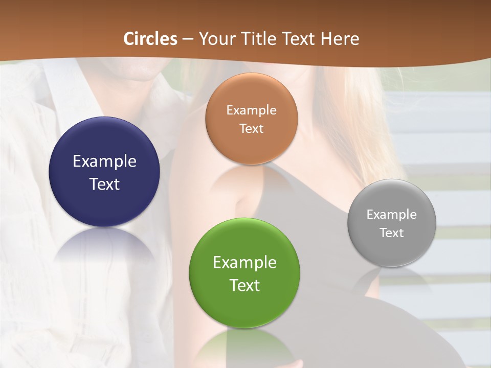 Happy Beautiful Pregnant Woman And Her Husband, Outdoors PowerPoint Template