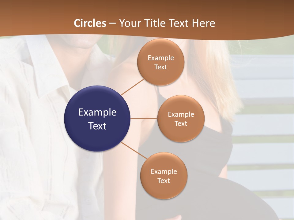 Happy Beautiful Pregnant Woman And Her Husband, Outdoors PowerPoint Template