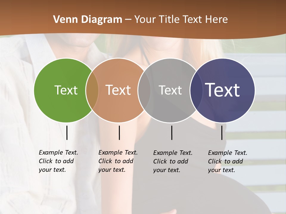 Happy Beautiful Pregnant Woman And Her Husband, Outdoors PowerPoint Template