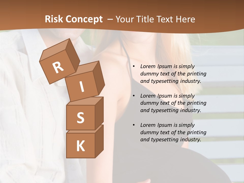 Happy Beautiful Pregnant Woman And Her Husband, Outdoors PowerPoint Template