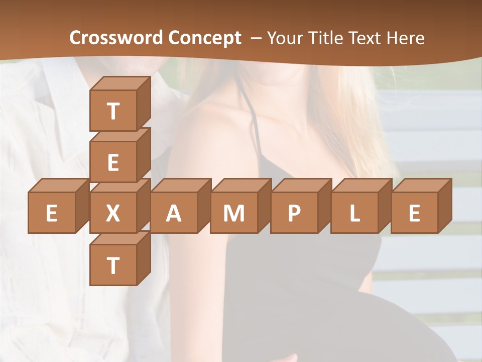 Happy Beautiful Pregnant Woman And Her Husband, Outdoors PowerPoint Template