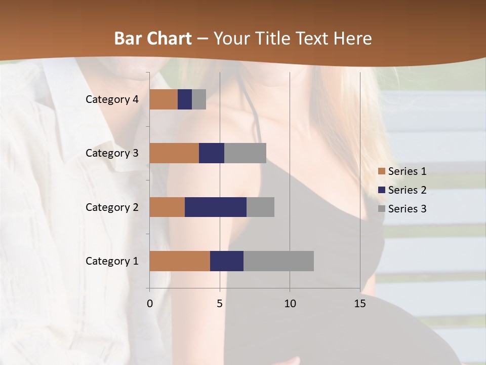 Happy Beautiful Pregnant Woman And Her Husband, Outdoors PowerPoint Template