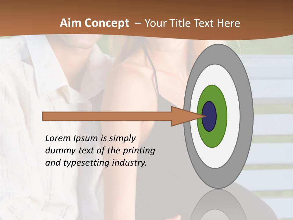 Happy Beautiful Pregnant Woman And Her Husband, Outdoors PowerPoint Template