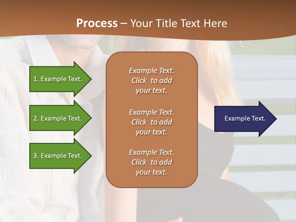 Happy Beautiful Pregnant Woman And Her Husband, Outdoors PowerPoint Template