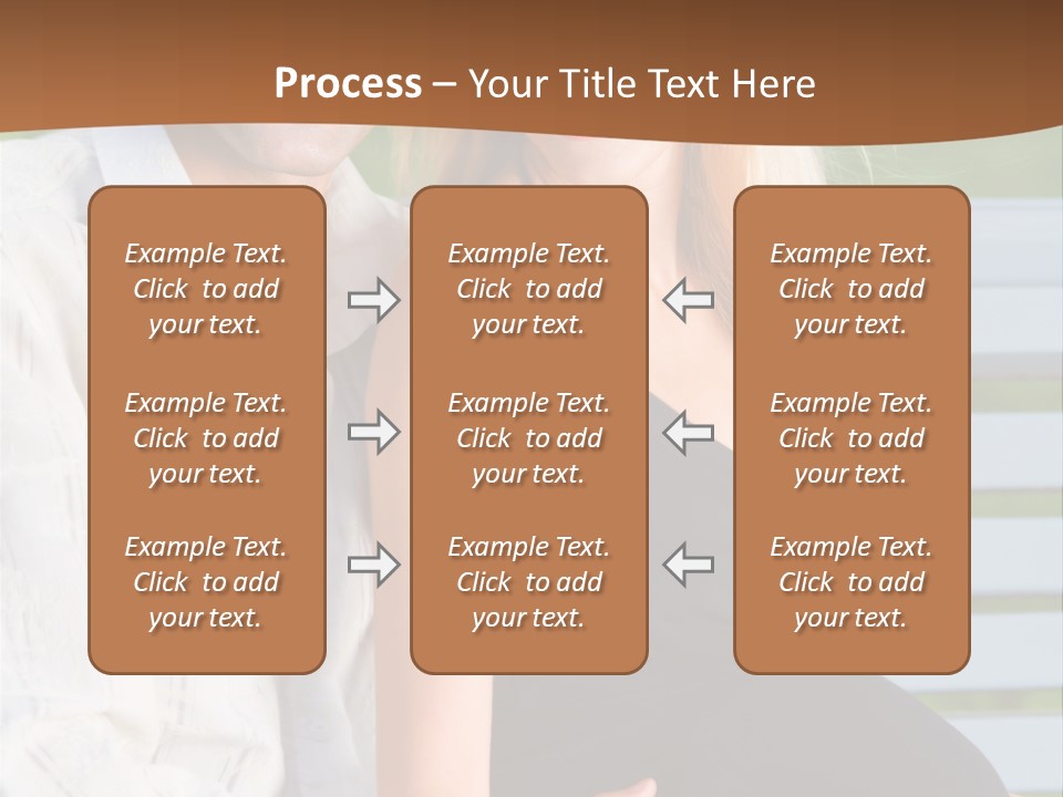 Happy Beautiful Pregnant Woman And Her Husband, Outdoors PowerPoint Template