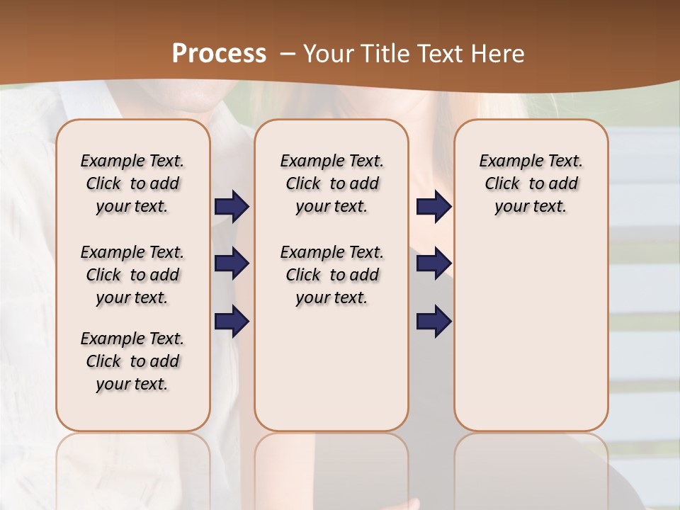 Happy Beautiful Pregnant Woman And Her Husband, Outdoors PowerPoint Template