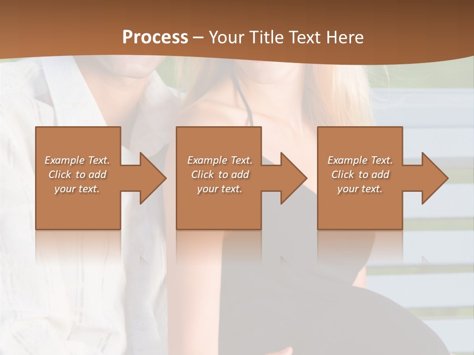 Happy Beautiful Pregnant Woman And Her Husband, Outdoors PowerPoint Template