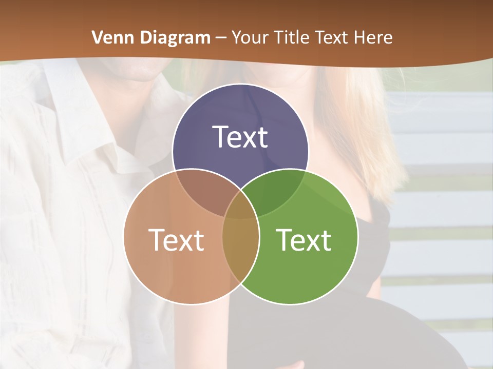 Happy Beautiful Pregnant Woman And Her Husband, Outdoors PowerPoint Template