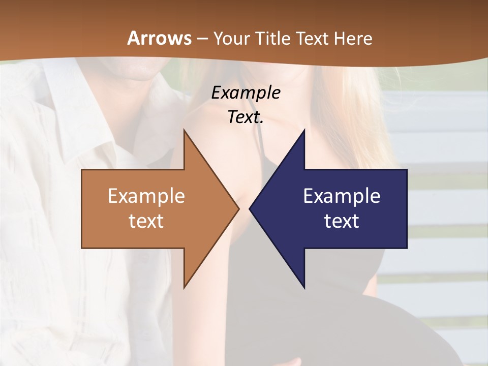 Happy Beautiful Pregnant Woman And Her Husband, Outdoors PowerPoint Template